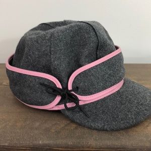 Grey and Pink Stormy Kromer Hat
